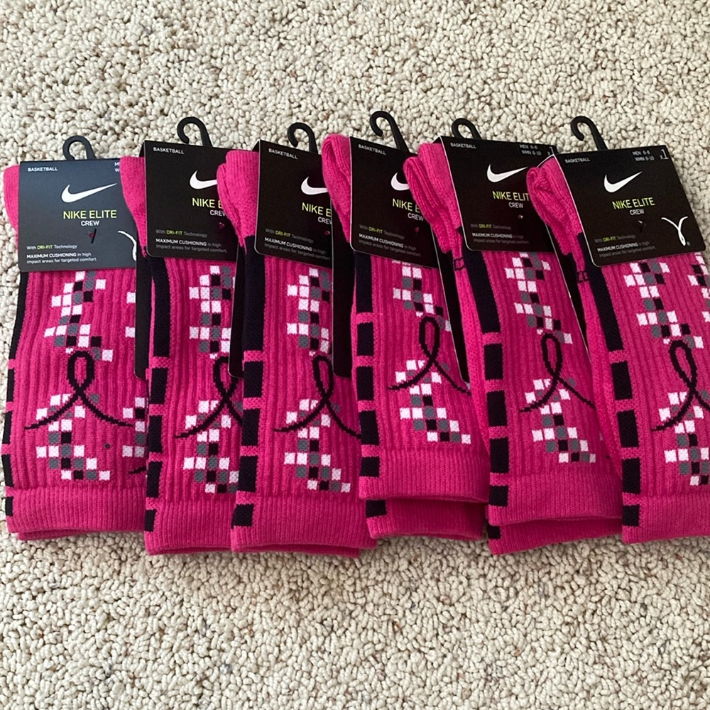 Pink Basketball Nike Elite Crew Socks